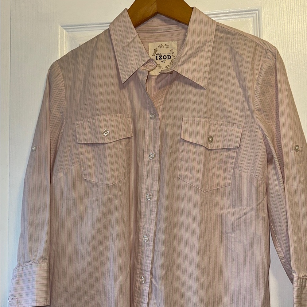Izod Light Pink Striped Shirt